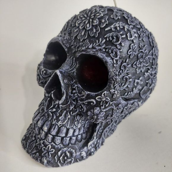 Skull Bleeding Candle Blue Texture Goth Halloween Bleeds Red Large Decor… - Picture 3 of 10